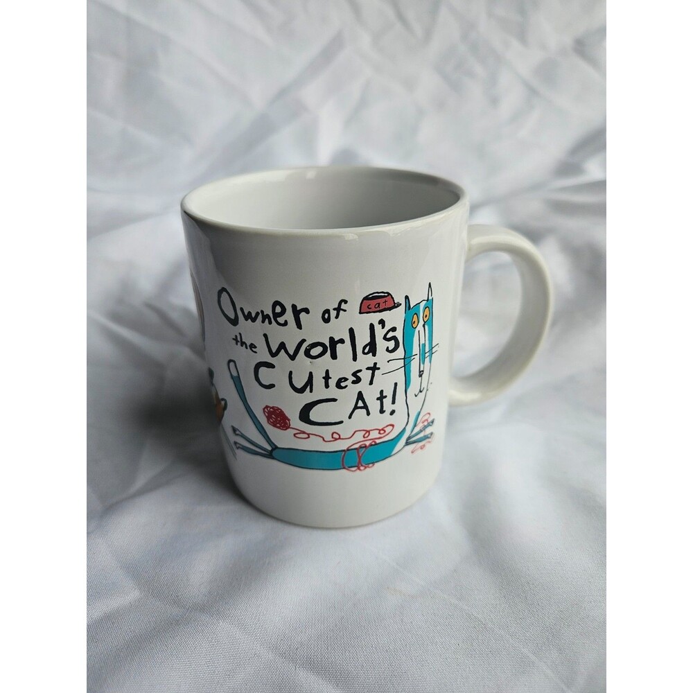 Hallmark Shoebox Coffee‎ Tea Cup Mug WORLDS CUTEST CAT White Pottery